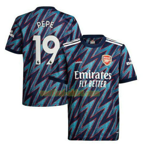 pepe 19 arsenal 3e shirt 2021 2022 blauw mannen