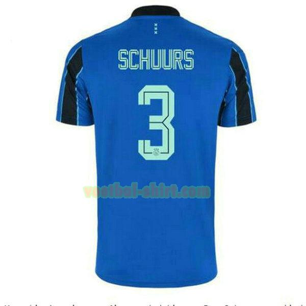 perr schuurs 3 ajax uit shirt 2021 2022 blauw mannen