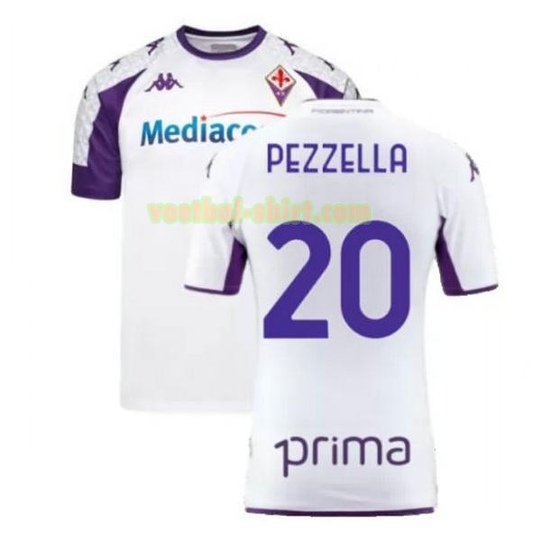 pezzella 20 fiorentina uit shirt 2021 2022 wit mannen