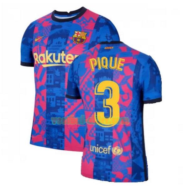 pique 3 barcelona 3e shirt 2021 2022 blauw rood mannen