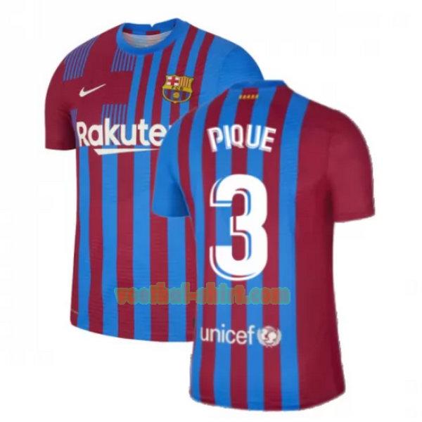 pique 3 barcelona thuis shirt 2021 2022 rood wit mannen