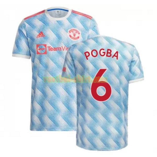 pogba 6 manchester united uit shirt 2021 2022 blauw mannen