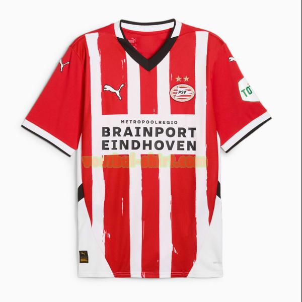 psv eindhoven uit shirt 2024 2025 rood zwart mannen