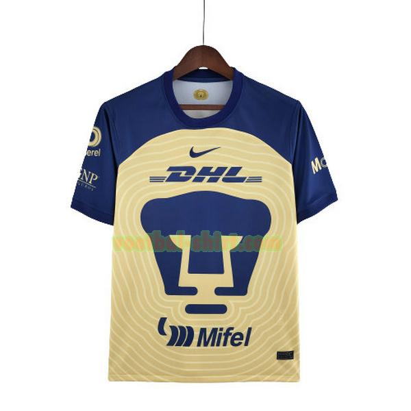 pumas unam thuis shirt 2022 2023 thailand geel blauw mannen