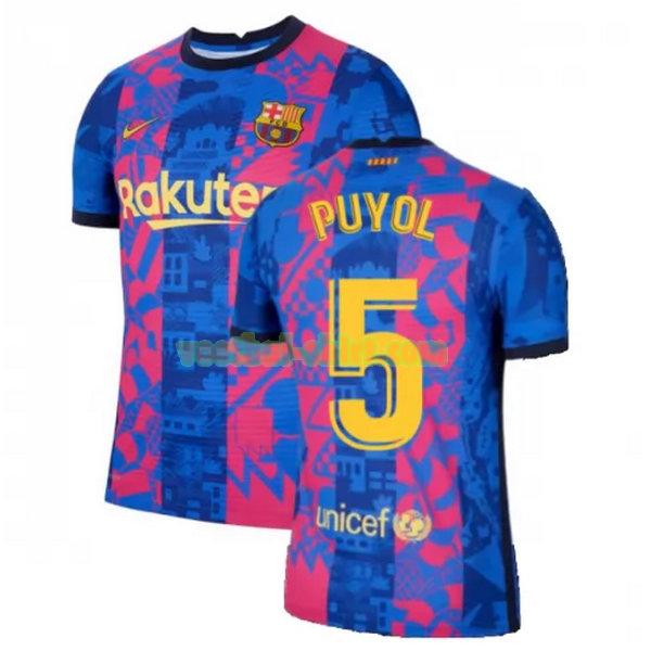 puyol 5 barcelona 3e shirt 2021 2022 blauw rood mannen