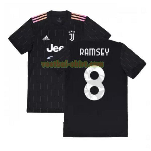 ramsey 8 juventus uit shirt 2021 2022 zwart mannen