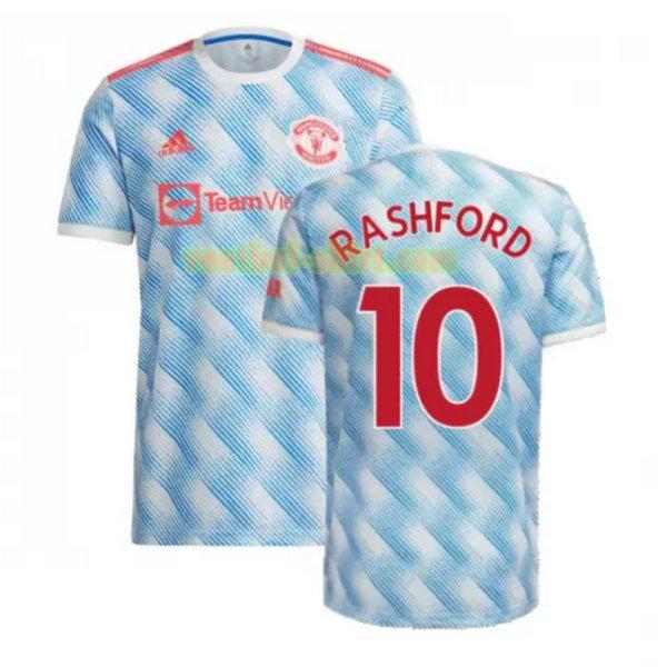 rashford 10 manchester united uit shirt 2021 2022 blauw mannen