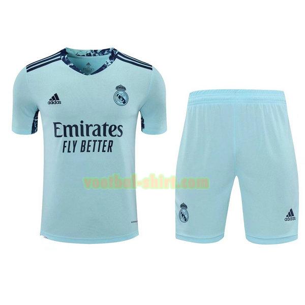 real madrid doelman shirts+pantalón 2021 blauw mannen