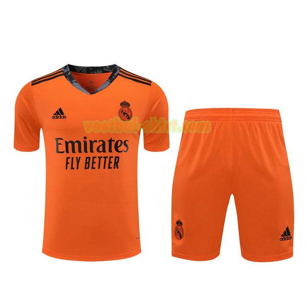 real madrid doelman shirts+pantalón 2021 oranje mannen