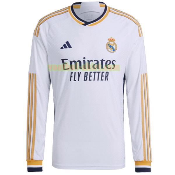 real madrid lange mouwen thuis shirt 2023 2024 wit mannen