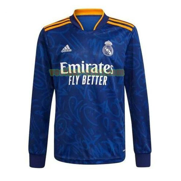 real madrid lange mouwen uit shirt 2021 2022 blauw mannen