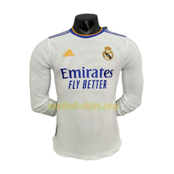 real madrid player thuis shirt 2021 2022 lange mouwen wit mannen