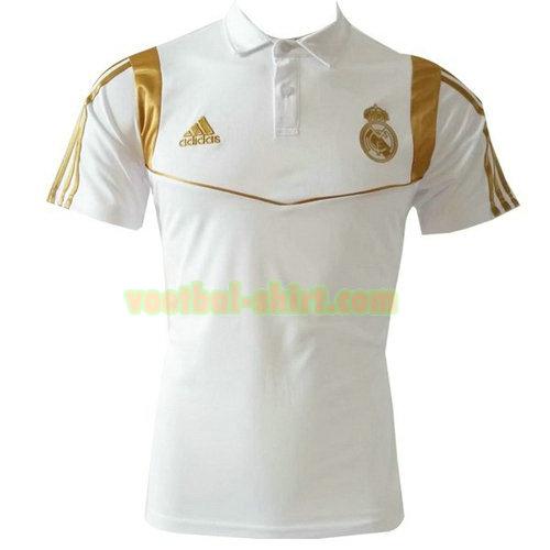 real madrid poloshirt 2019-20 wit gouden mannen