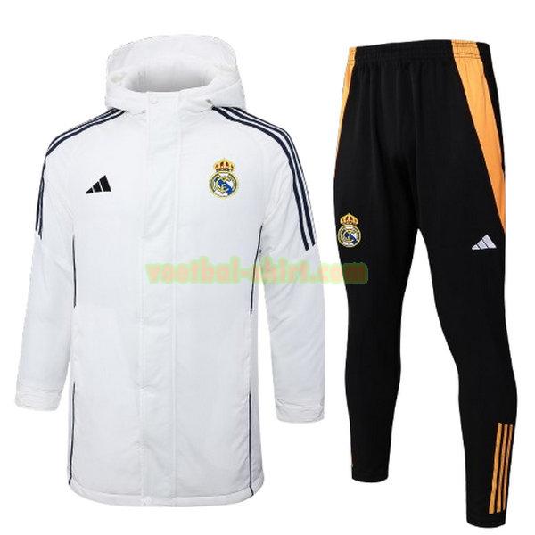 real madrid set cotton padded clothes 2024 2025 wit mannen
