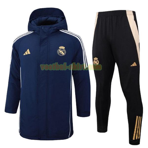 real madrid set cotton padded clothes 2024 25 blauw mannen