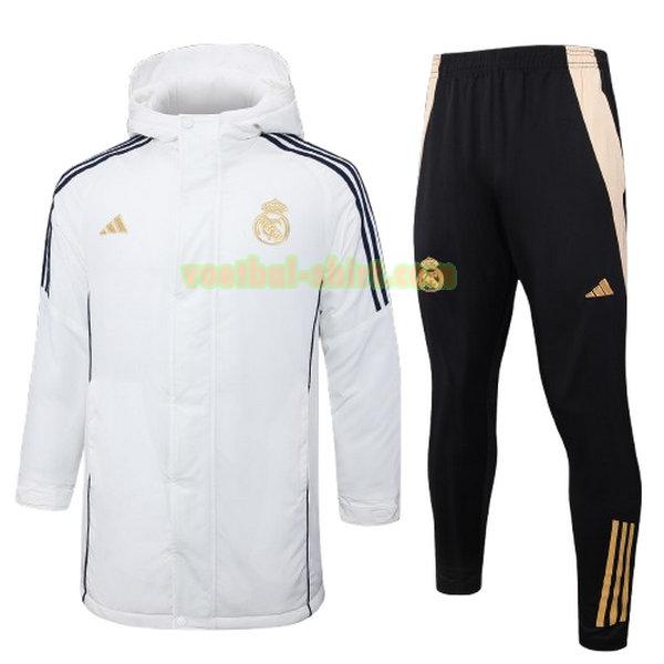 real madrid set cotton padded clothes 2024 25 wit mannen