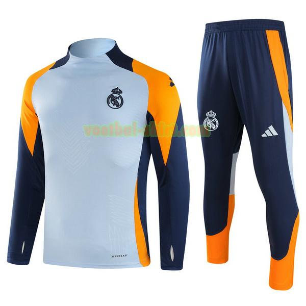 real madrid set half zipper trainingspak 2024 2025 blauw mannen