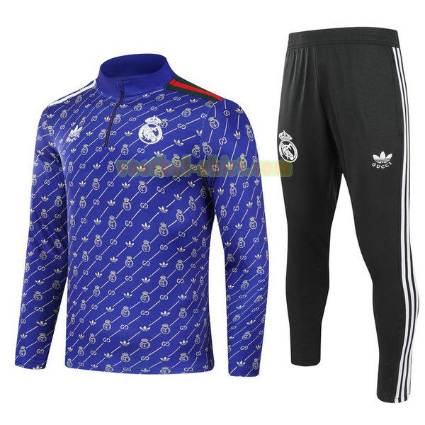 real madrid set half zipper trainingspak 2024 2025 purple mannen