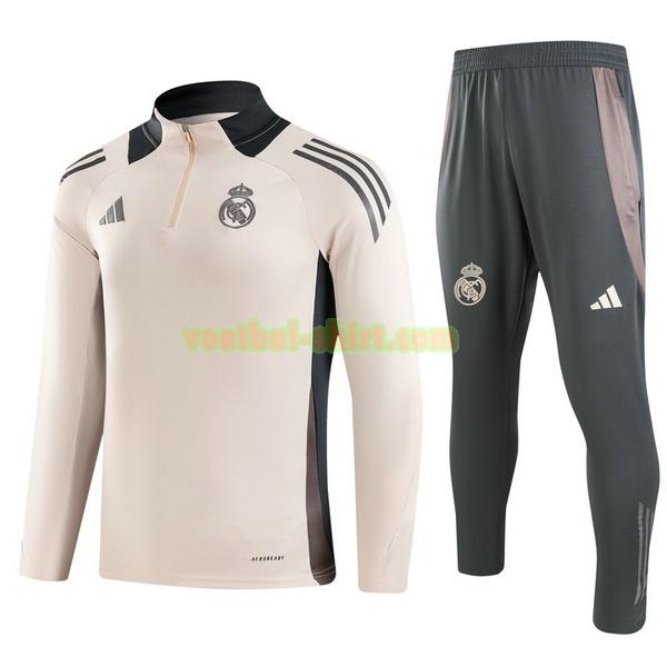 real madrid set half zipper trainingspak 2024 2025 roze kinderen
