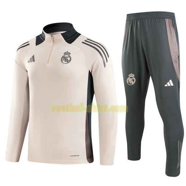 real madrid set half zipper trainingspak 2024 2025 roze mannen