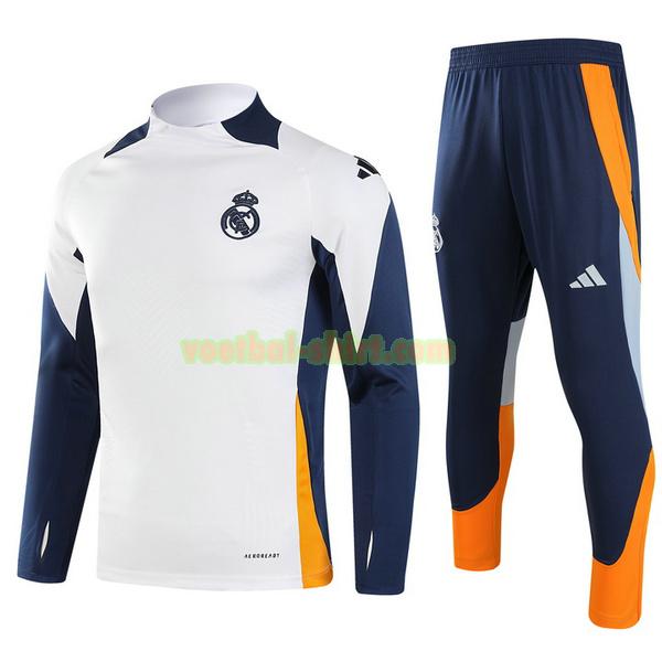 real madrid set half zipper trainingspak 2024 2025 wit blauw mannen