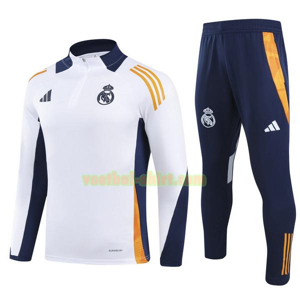 real madrid set half zipper trainingspak 2024 25 blauw wit kinderen