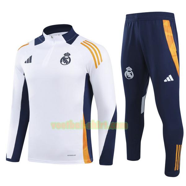 real madrid set half zipper trainingspak 2024 25 blauw wit mannen