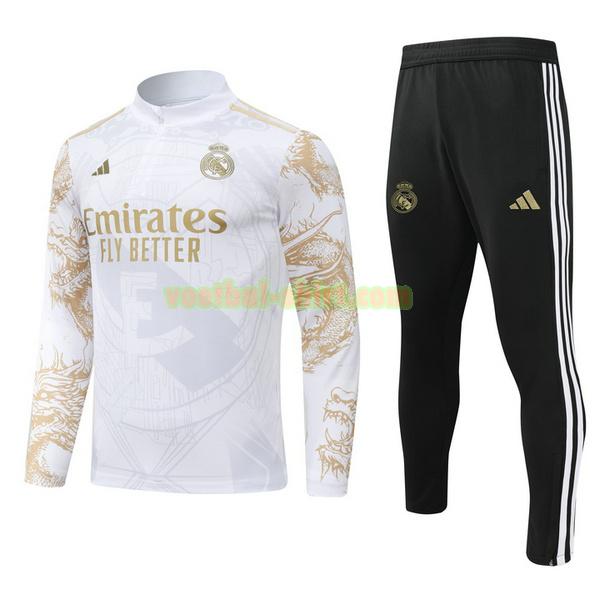 real madrid set half zipper trainingspak 24 25 wit mannen