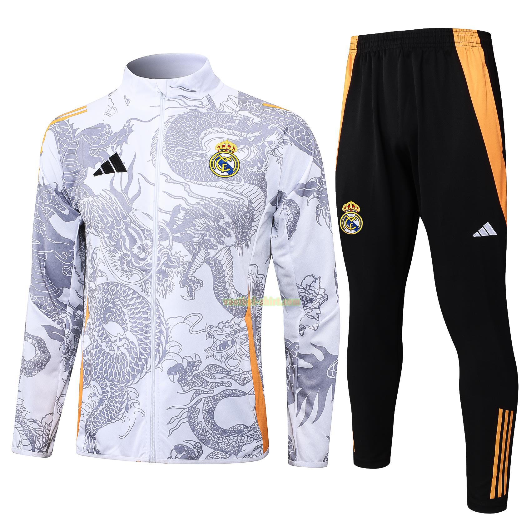 real madrid set long zipper trainingspak 2024 2025 grijs mannen