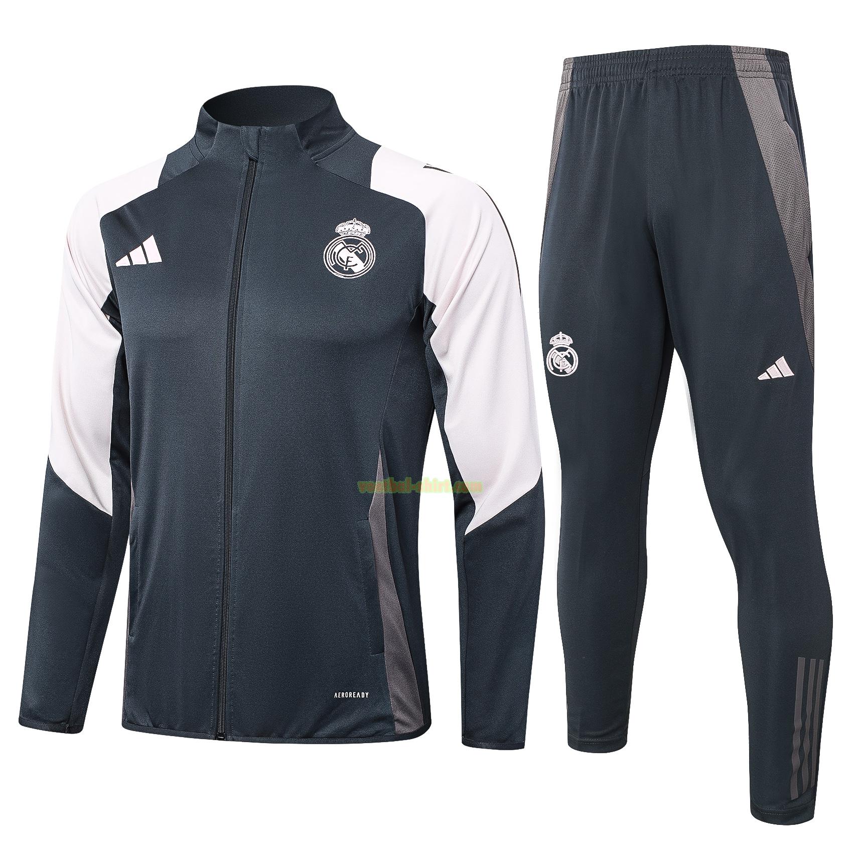 real madrid set long zipper trainingspak 2024 2025 zwart mannen