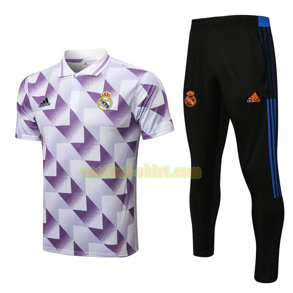 real madrid set polo 2022 23 wit purple mannen