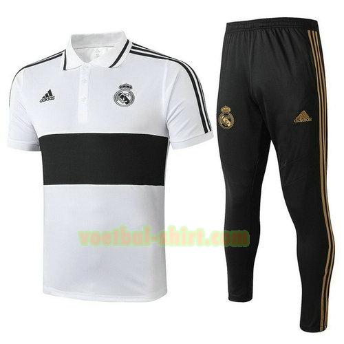 real madrid set poloshirt 19-20 wit zwart mannen