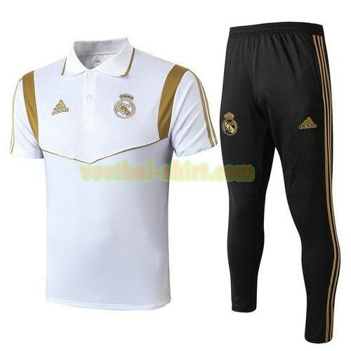 real madrid set poloshirt 19-20 zwart wit mannen