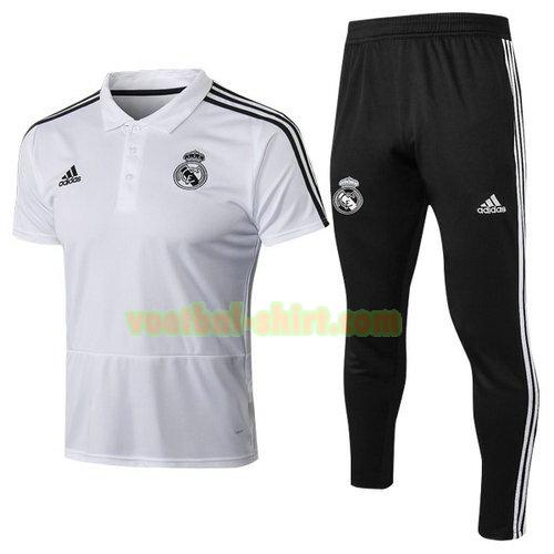 real madrid set poloshirt 2018-2019 wit mannen