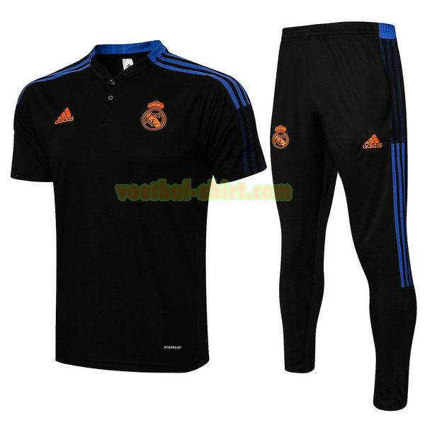 real madrid set poloshirt 2021 2022 zwart mannen