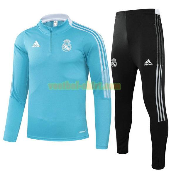 real madrid set trainingspak 2021 2022 blauw kinderen