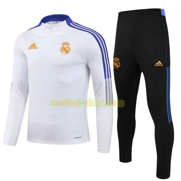 real madrid set trainingspak 2021 2022 wit kinderen