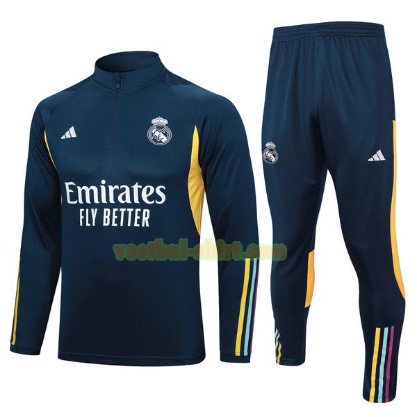 real madrid set trainingspak 2023 2024 blauw geel mannen