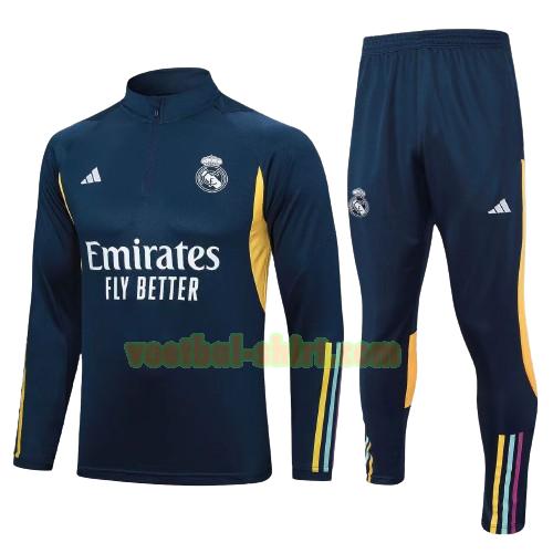 real madrid set trainingspak 2023 24 blauw kinderen