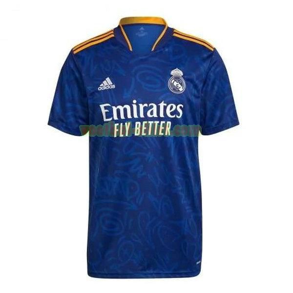 real madrid uit shirt 2021 2022 blauw mannen