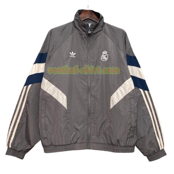 real madrid windjack 2024 2025 grijs mannen