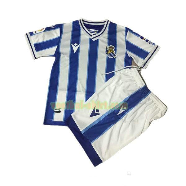 real sociedad thuis shirt 2020-2021 blauw wit kinderen