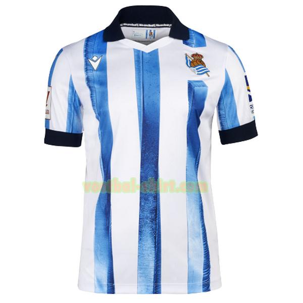 real sociedad thuis shirt 2023 2024 thailand wit blauw mannen