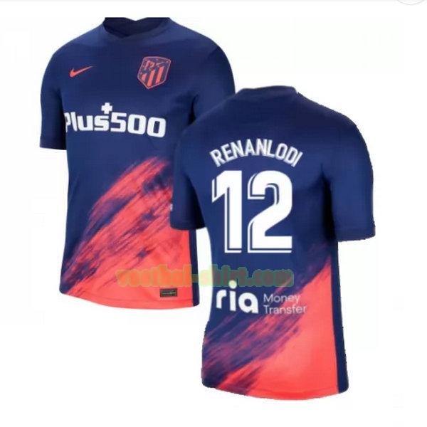 renan lodi 12 atletico madrid uit shirt 2021 2022 blauw zwart mannen