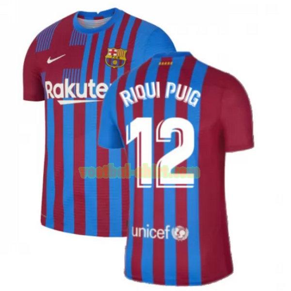 riqui puig 12 barcelona thuis shirt 2021 2022 rood wit mannen