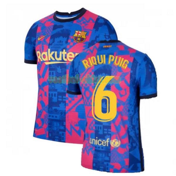 riqui puig 6 barcelona 3e shirt 2021 2022 blauw rood mannen