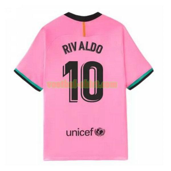 rivaldo 10 barcelona 3e shirt 2020-2021 roze mannen