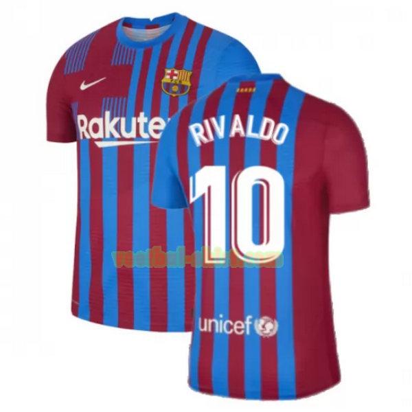 rivaldo 10 barcelona thuis shirt 2021 2022 rood wit mannen