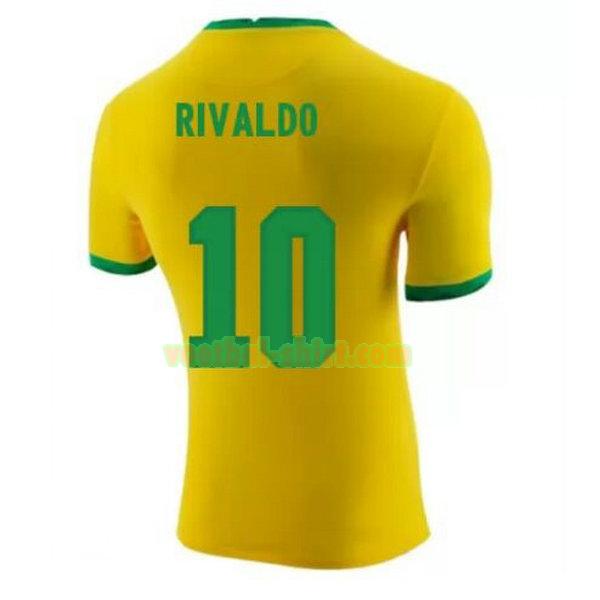 rivaldo 10 brazilië thuis shirt 2020-2021 geel mannen
