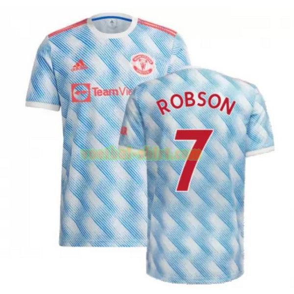 robson 7 manchester united uit shirt 2021 2022 blauw mannen